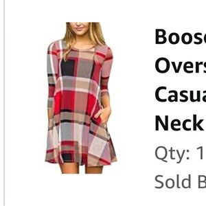 Plaid oversized holiday dress with 2 hidden pockets